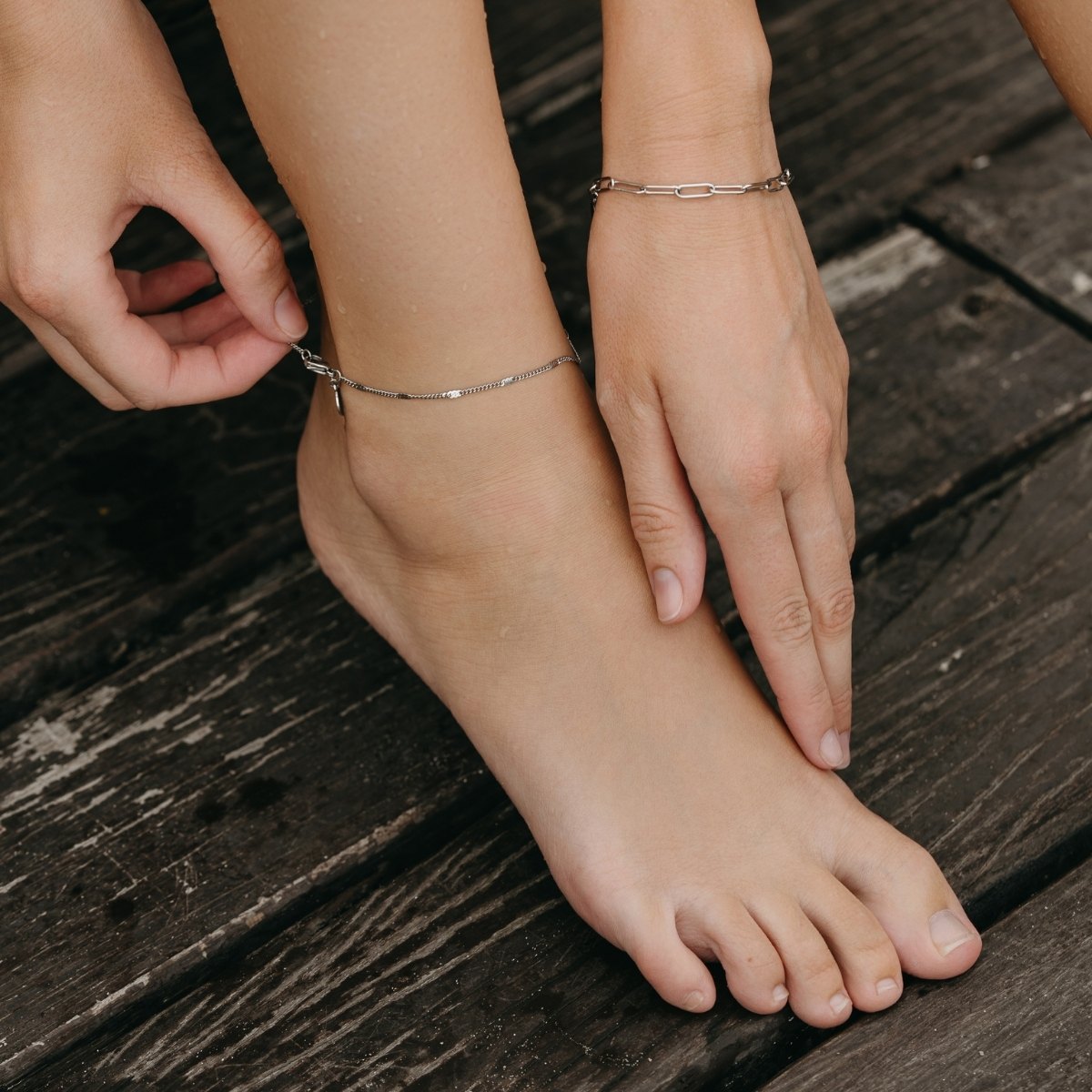 ZENARA Fusskettchen Silber