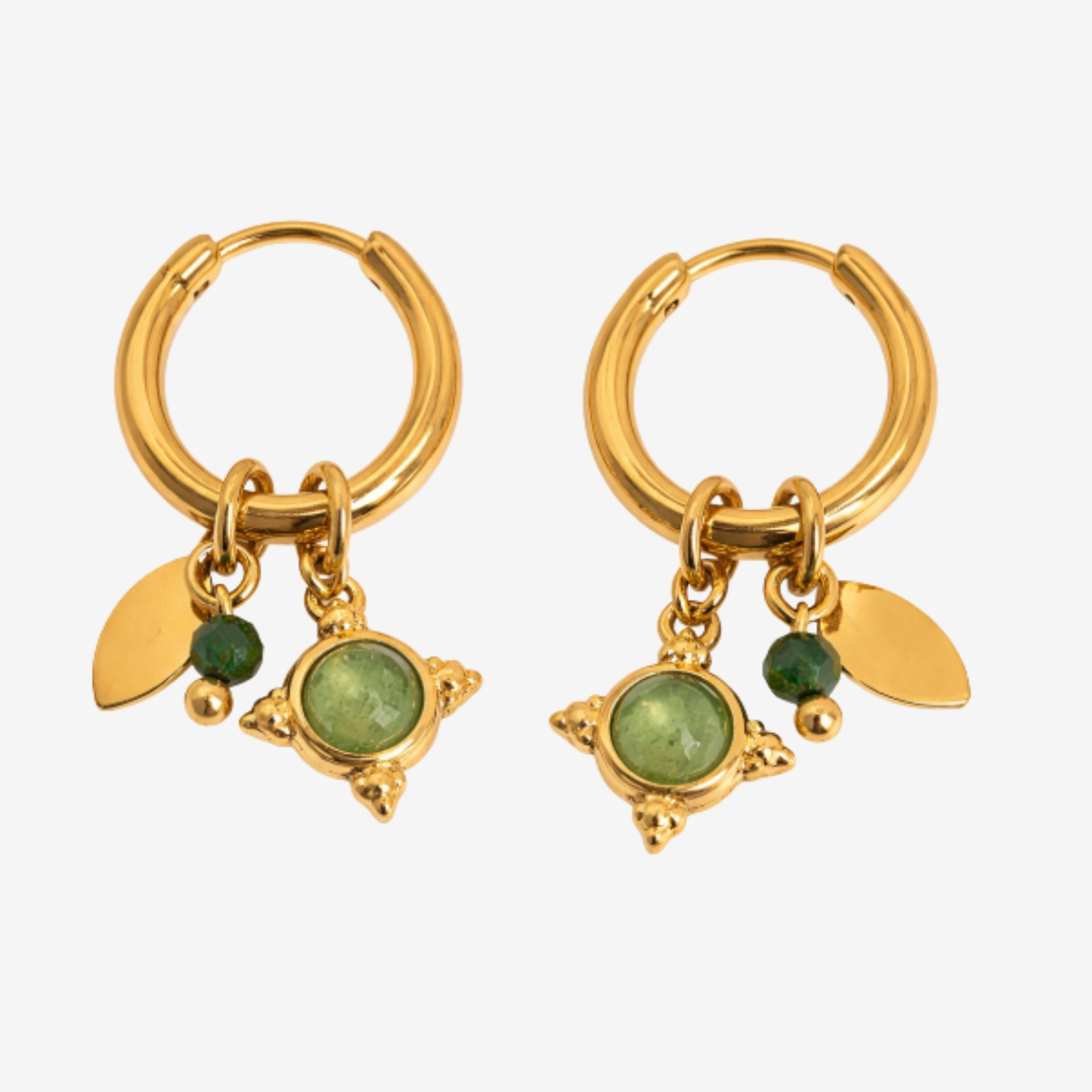 MARY Ohrring Gold/ Green (wasserfest)